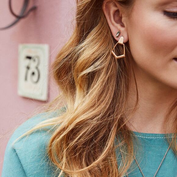 NWT! Kendra Scott Paxton Earrings in Bright Silver Tone - Picture 4 of 5